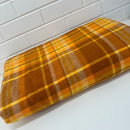Excellent Condition Brown & Orange WOOL Blanket VINTAGE