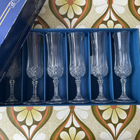 Set of Six Longchamp Vintage Crystal GLASSES