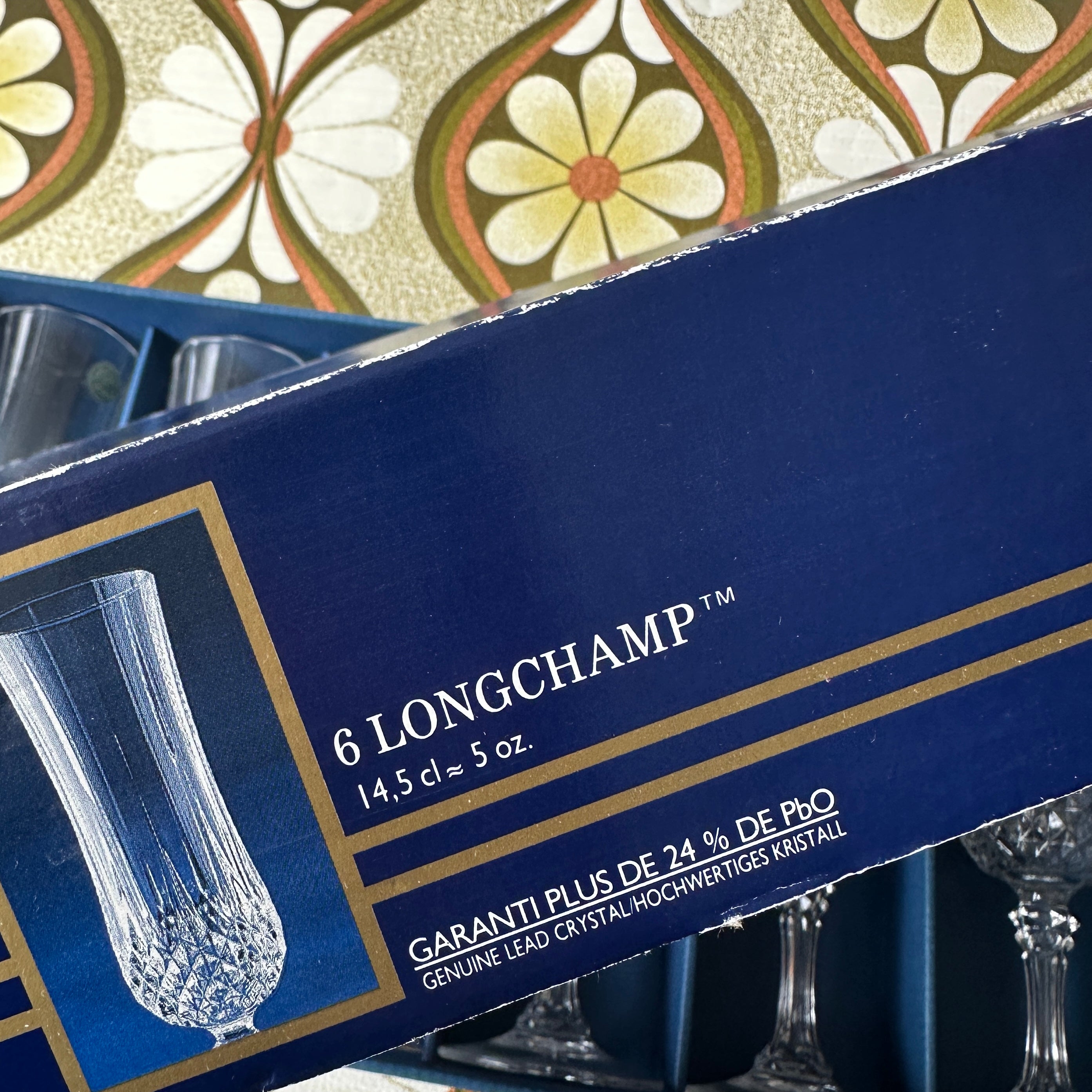 Set of Six Longchamp Vintage Crystal GLASSES