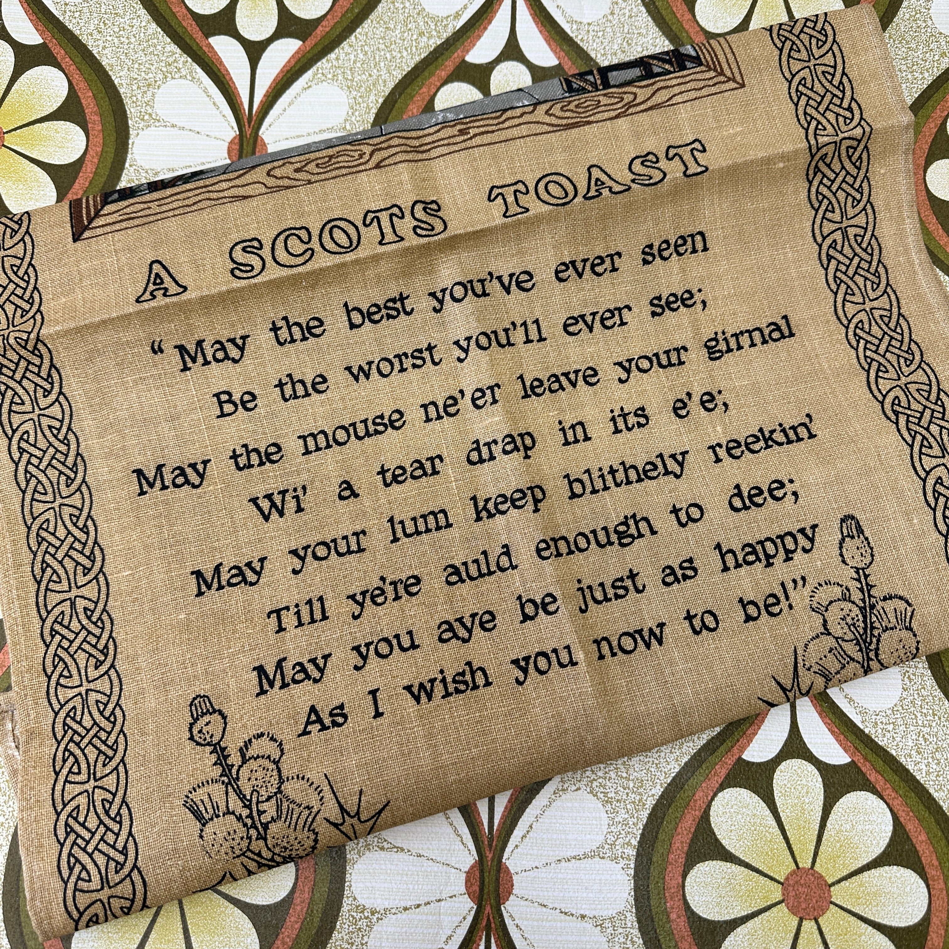 A Scots Toast Tea Towel UNUSED