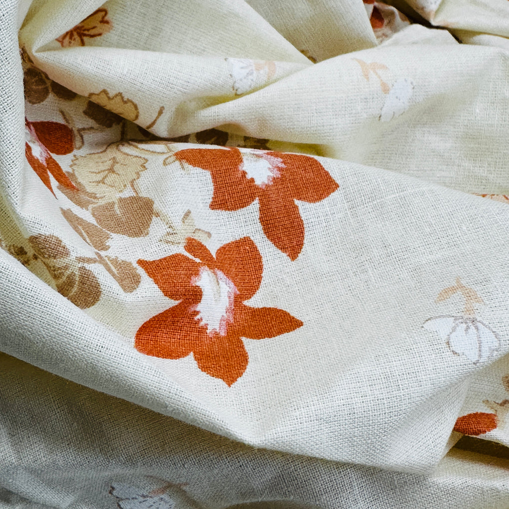 Vintage Cotton Sheet Fabric UNUSED