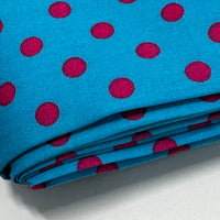 280cms Modern Blue & Pink Polka Dot Fabric
