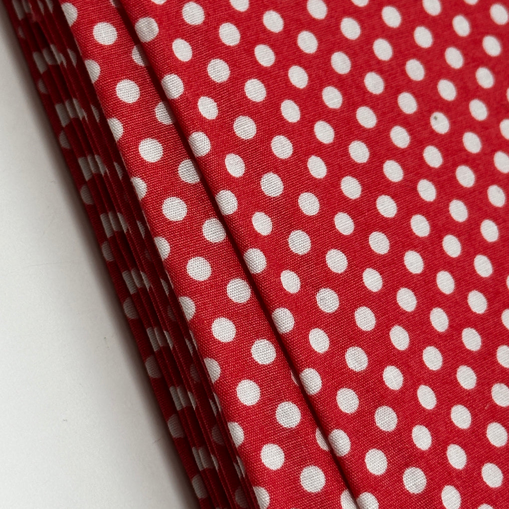 300cms Modern Red & White Polka Dot Fabric