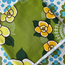 UNUSED Vintage Cotton Green TABLE CLOTH Retro
