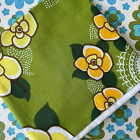 UNUSED Vintage Cotton Green TABLE CLOTH Retro
