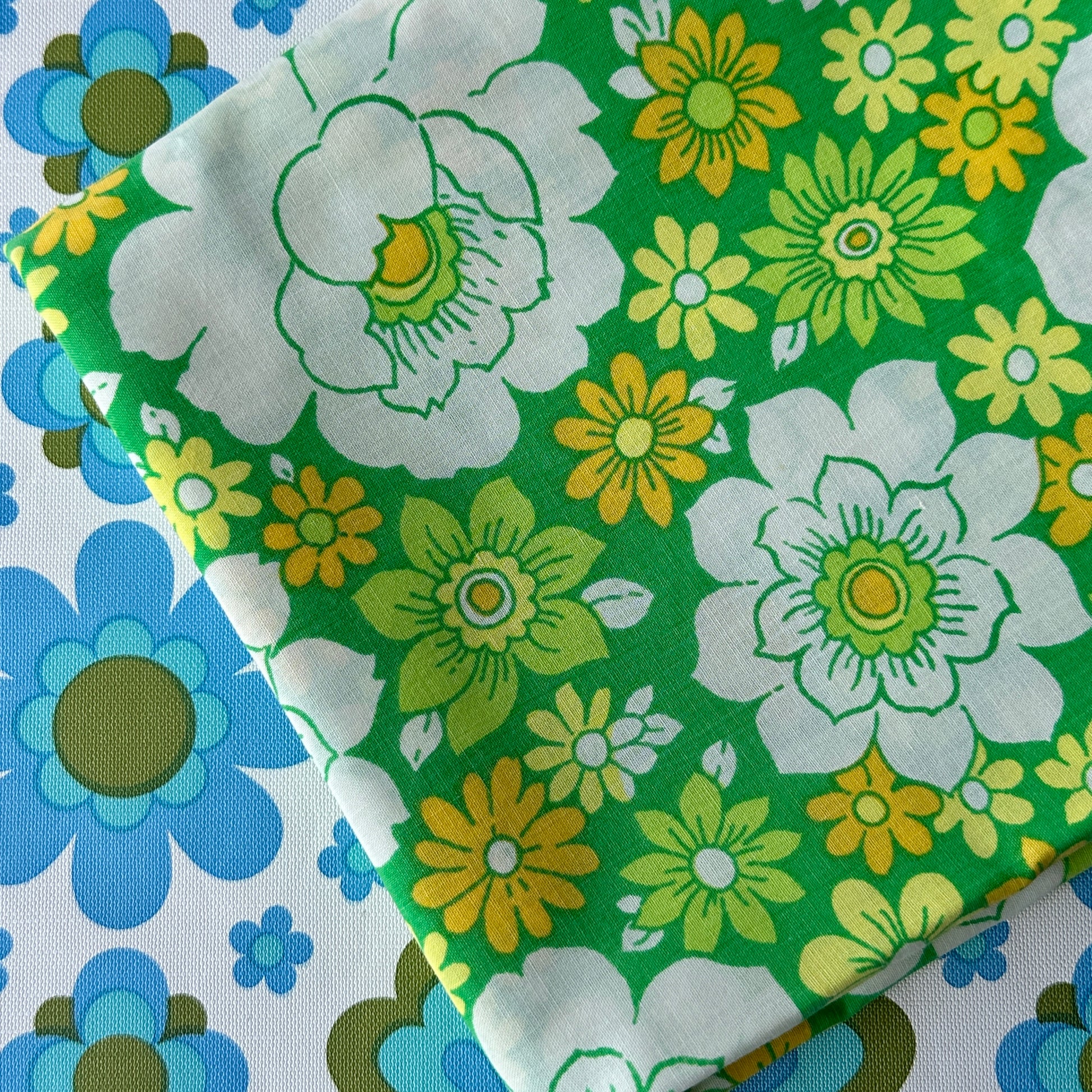 Flower Power Green Vintage Pillow CASE Pink Peacock