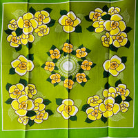 UNUSED Vintage Cotton Green TABLE CLOTH Retro