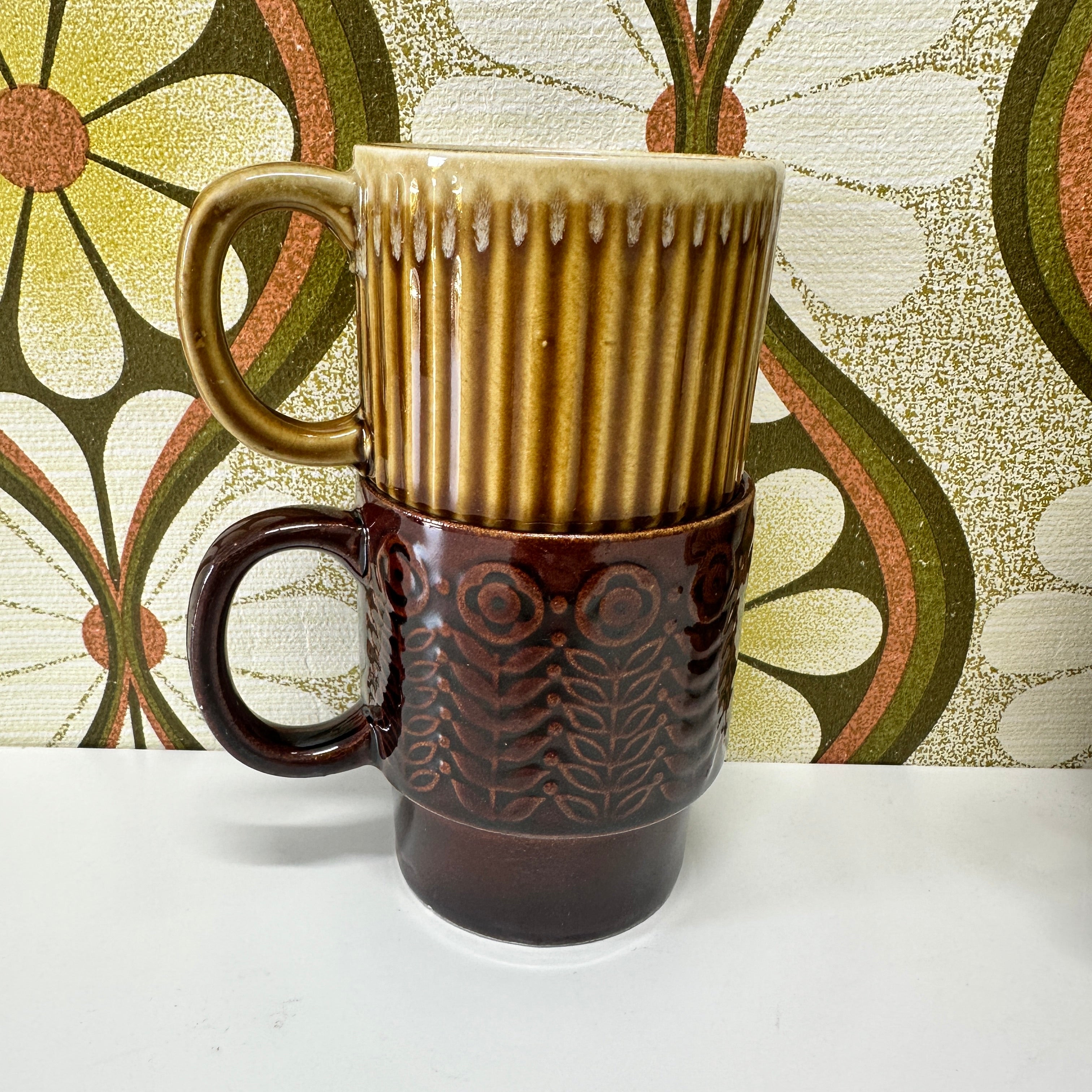 Eight Stackable Mugs Mixed Bag Patterns