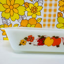 Anchor Hocking HILDI FRUIT  Baking Casserole Loaf Dish Milk Glass