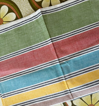 UNUSED Vintage Tea Towel STRIPES W Tags