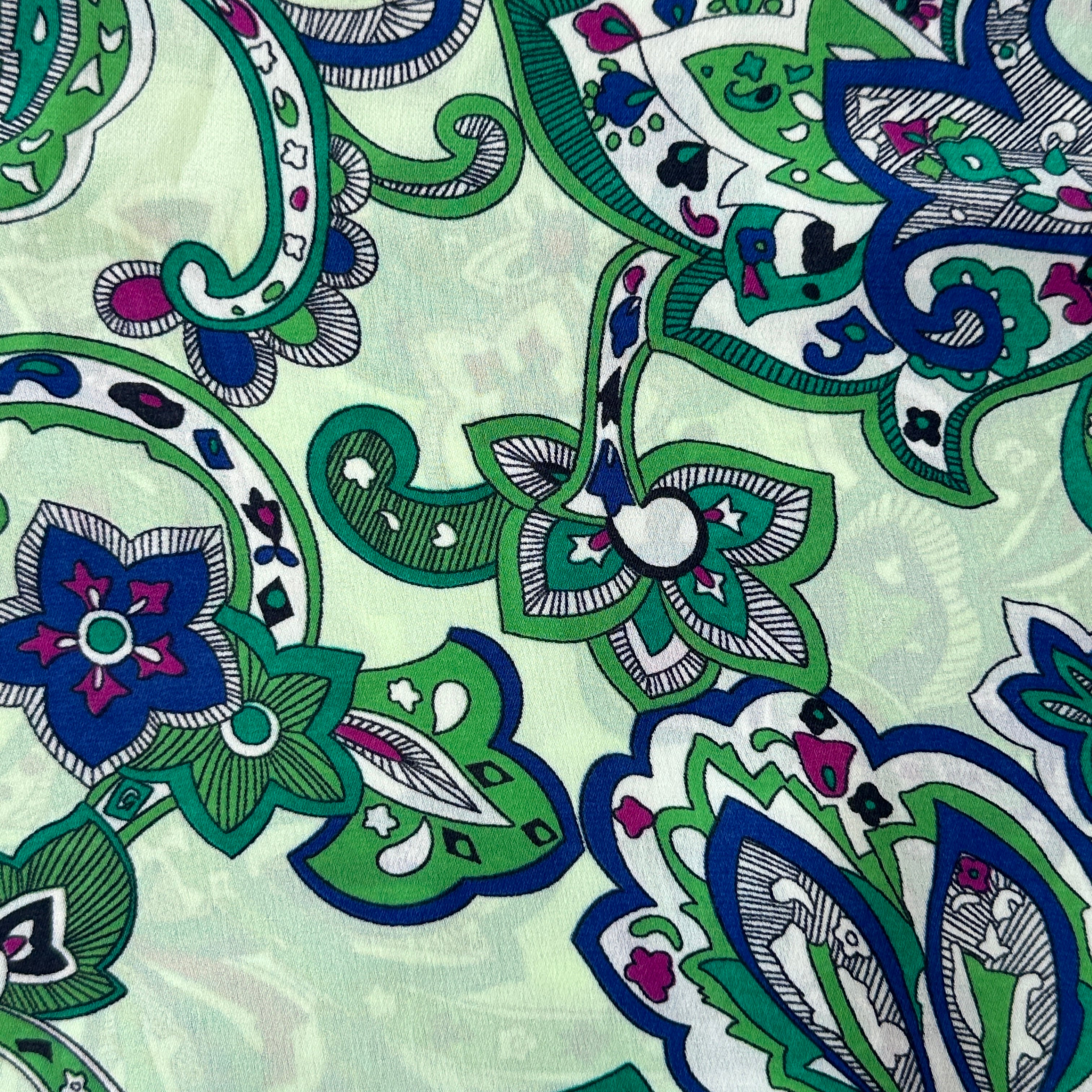 330cms Adorable Green Paisley Fabric