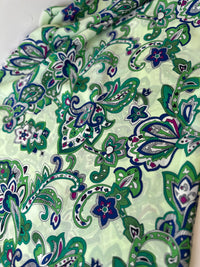 330cms Adorable Green Paisley Fabric