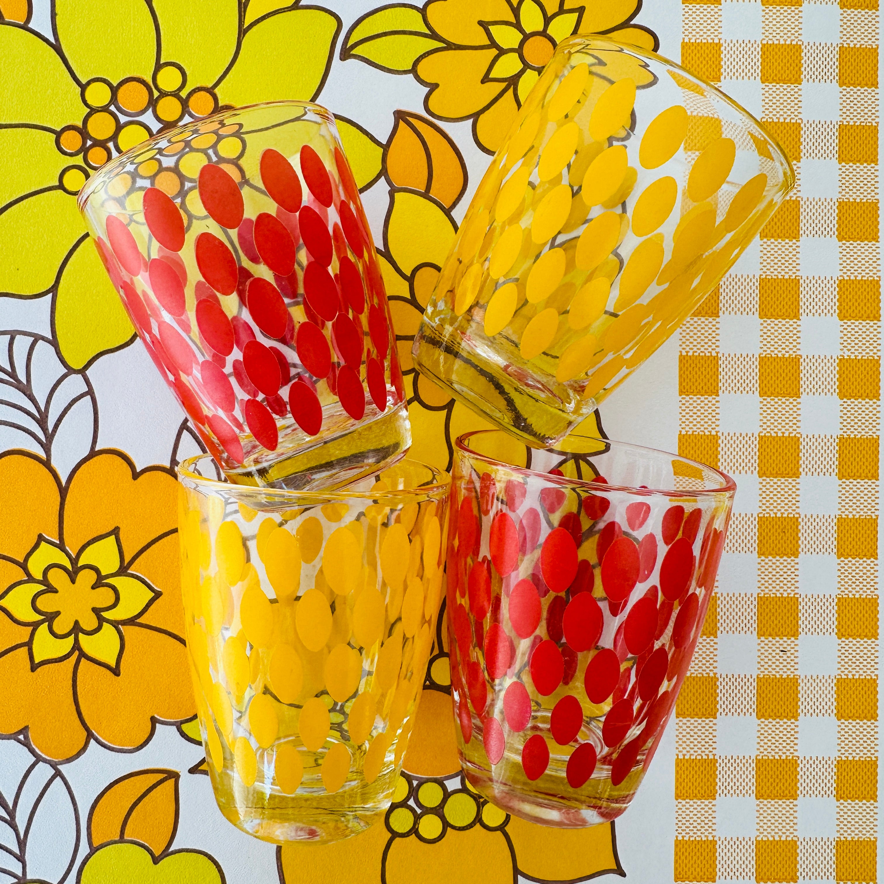 Cute Polka Dot Glasses Set of FOUR