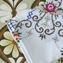 Vintage Linen Embroidered Tablecloth