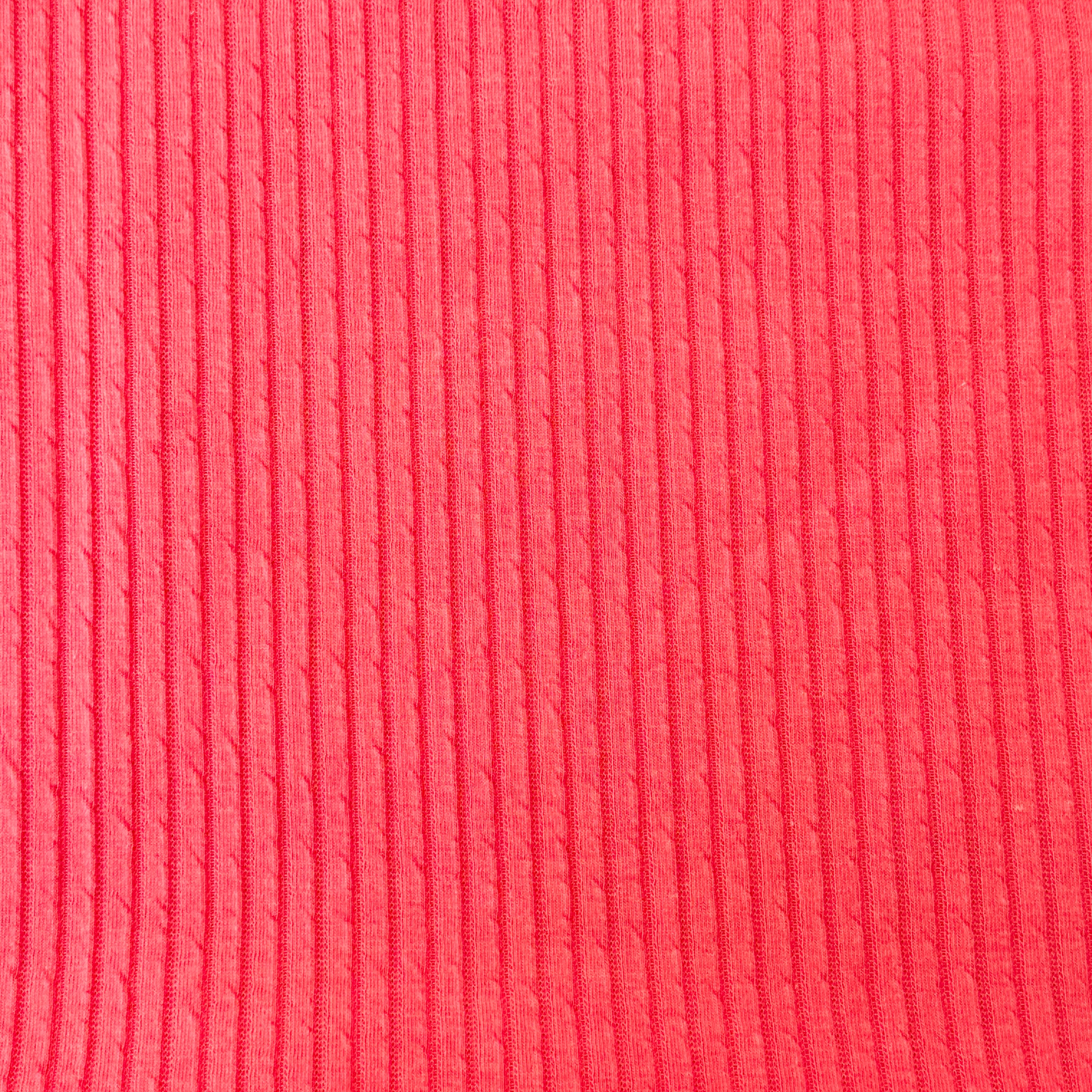 160cms Ribbed Vintage Bright Pink Fabric