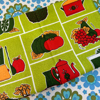 UNUSED Green Tea Towel Vintage Cotton