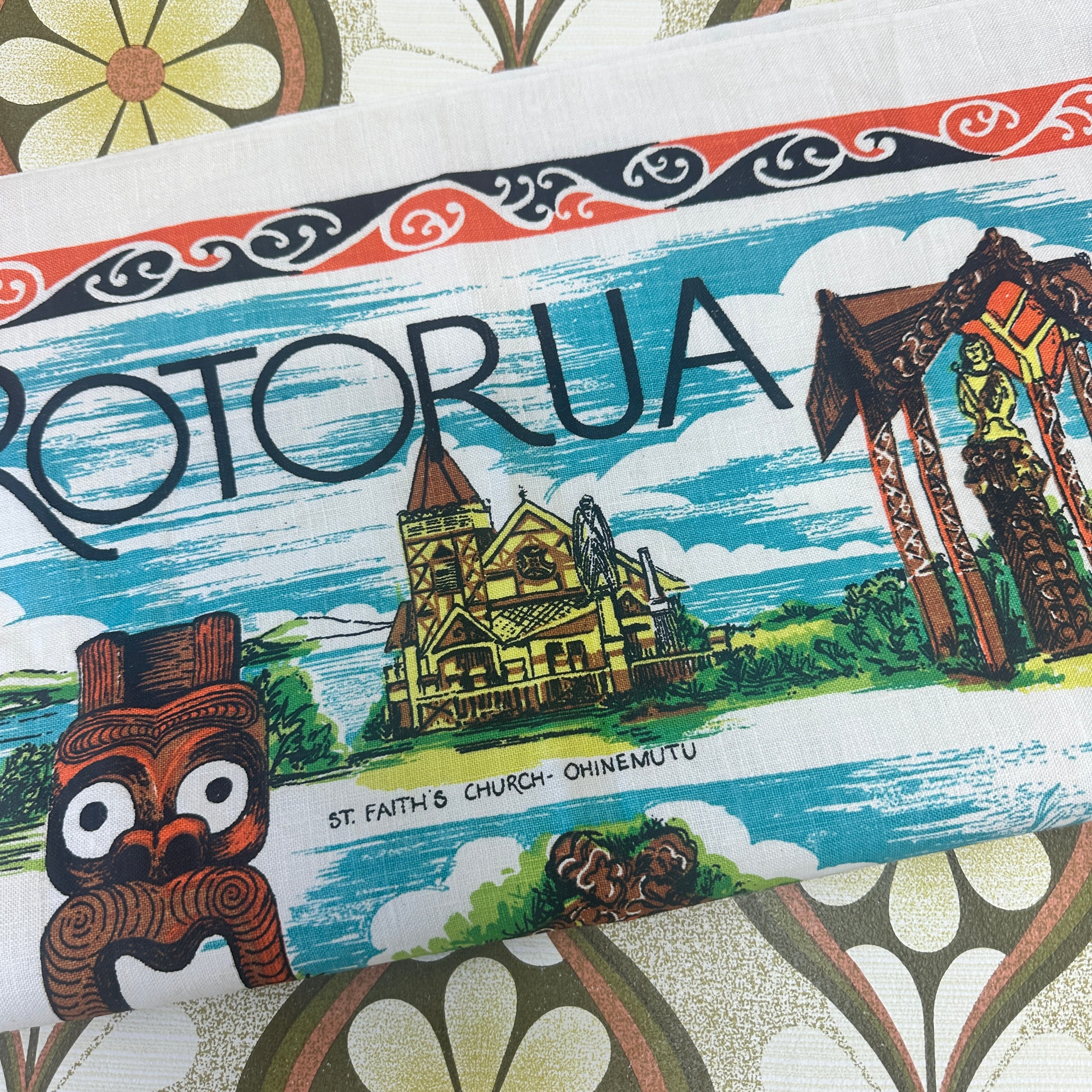 ROTORUA Vintage Linen Tea Towel