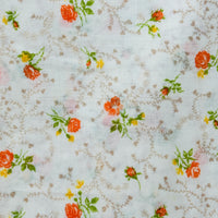 380cms Beautiful Vintage Cotton Fabric Apricot FLORAL