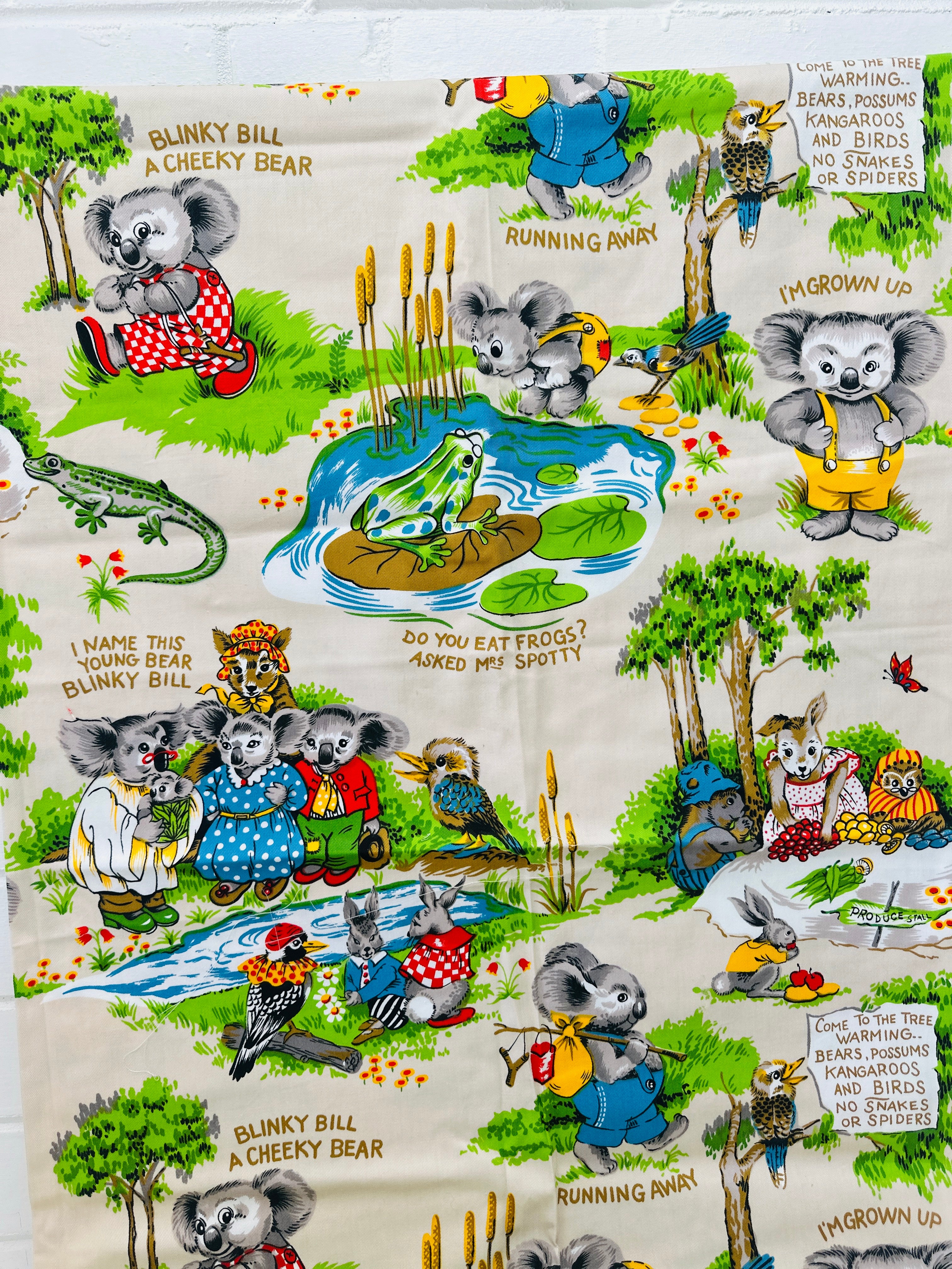 118cms Retro Blinky Bill Thick Cotton Fabric