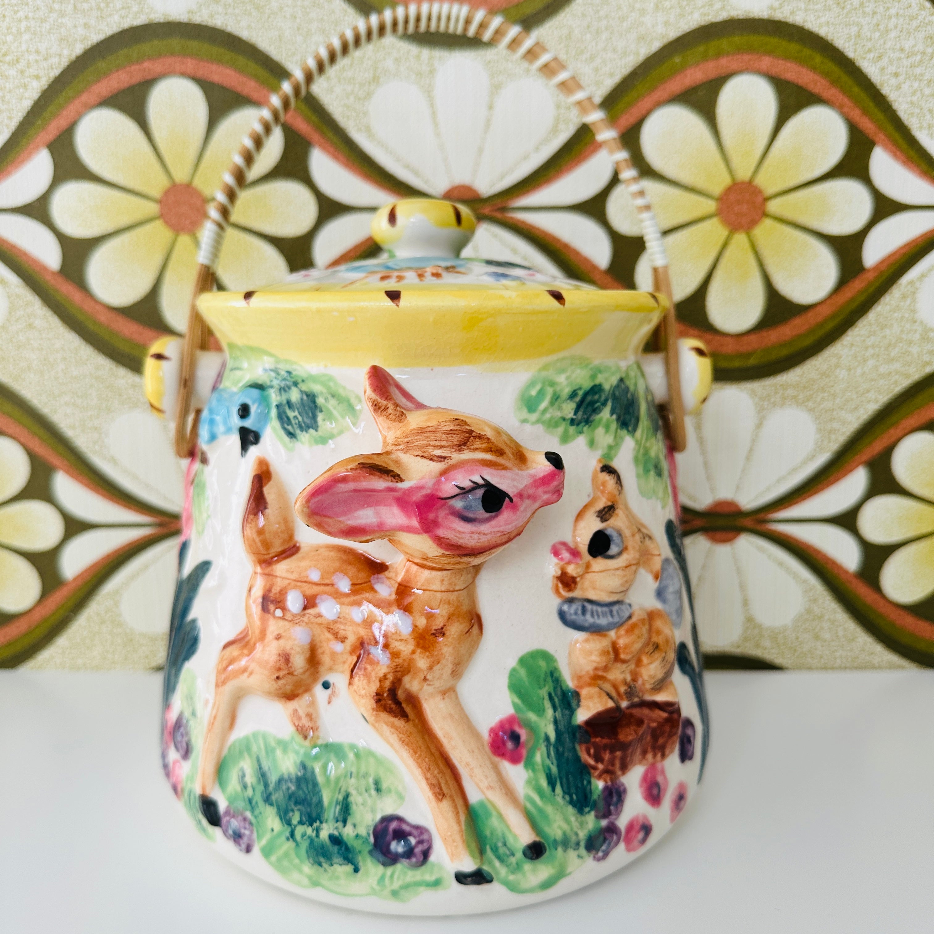 Amazing BAMBI Cookie Jar RETRO Display Vintage