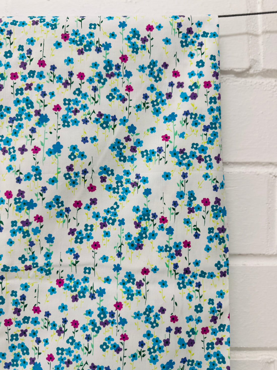 110cms Sweet Blue & White Floral Fabric