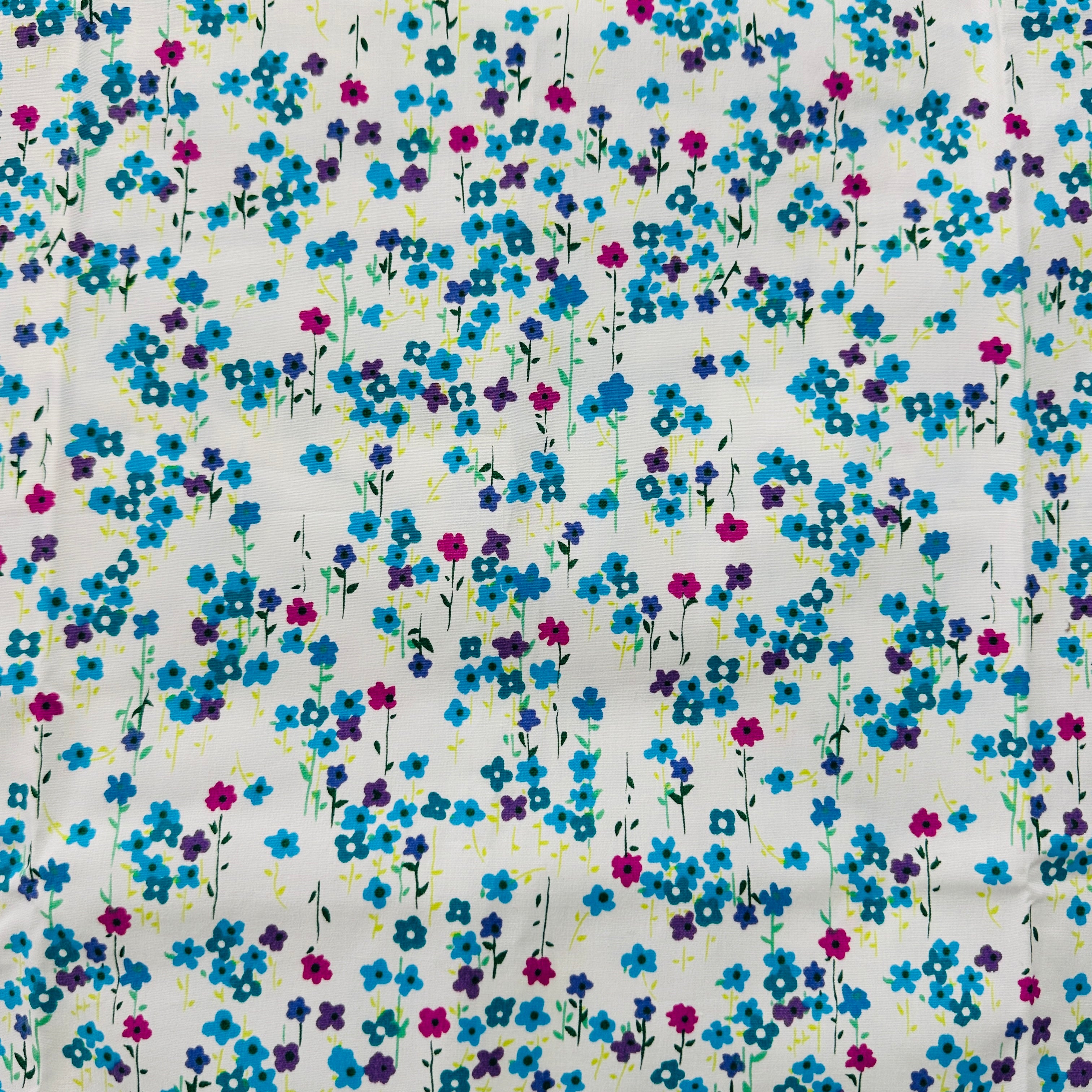 110cms Sweet Blue & White Floral Fabric