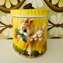 Yellow BAMBI Cookie Jar RETRO Display Vintage