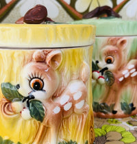 Yellow BAMBI Cookie Jar RETRO Display Vintage