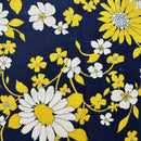 210cms Thick Vintage Blue & Yellow Cotton Fabric