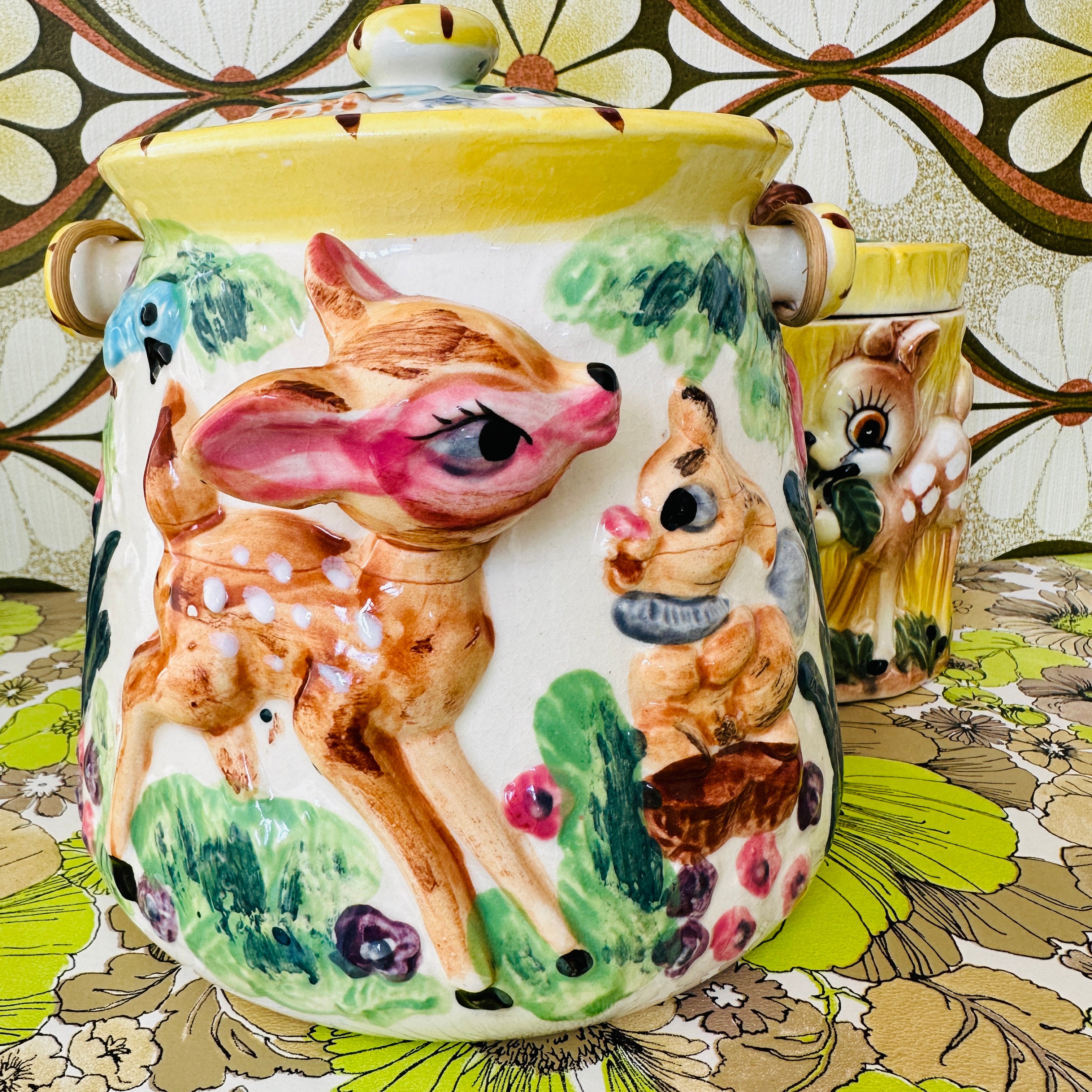 Amazing BAMBI Cookie Jar RETRO Display Vintage