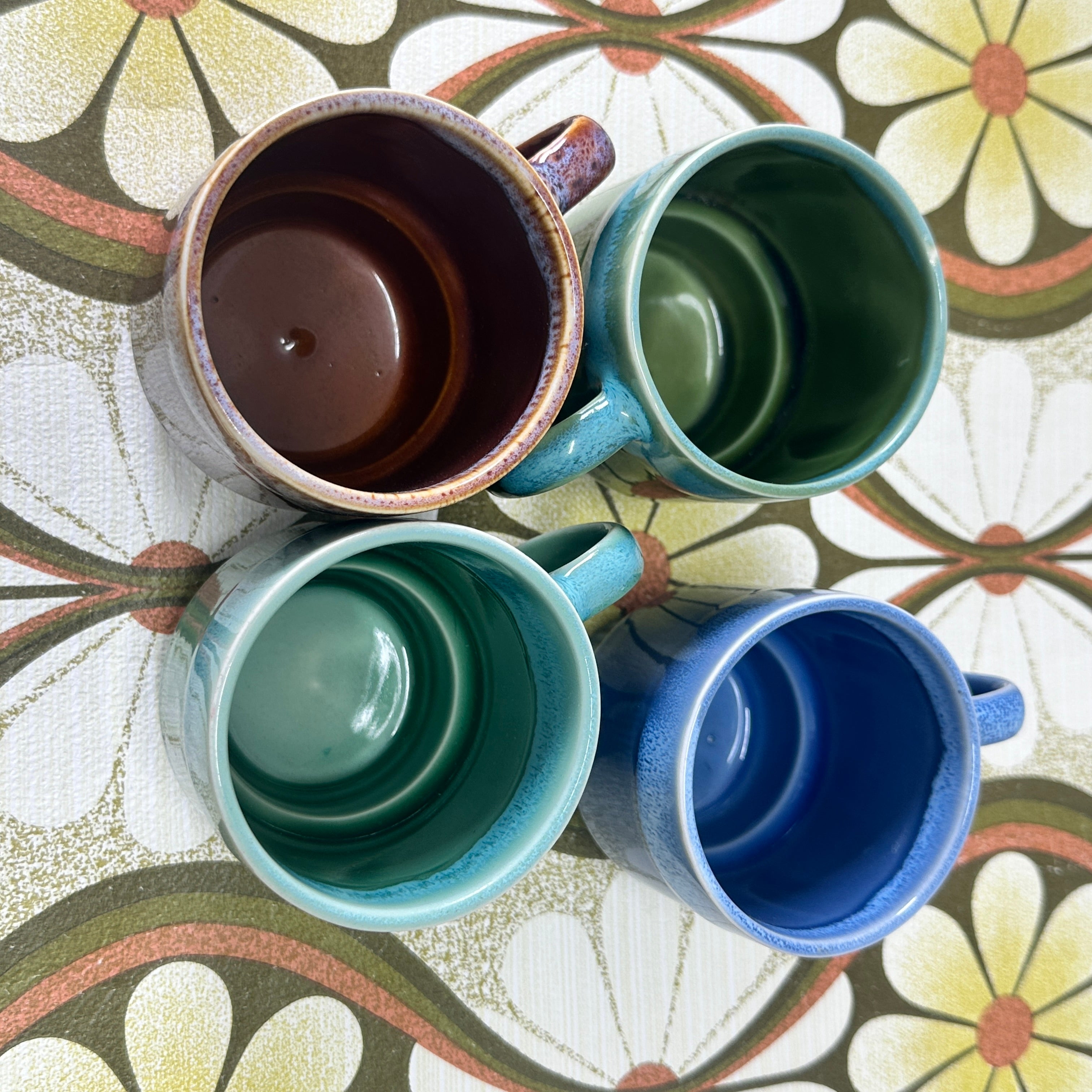 Set of Four Vintage 70's Stackable MUGS