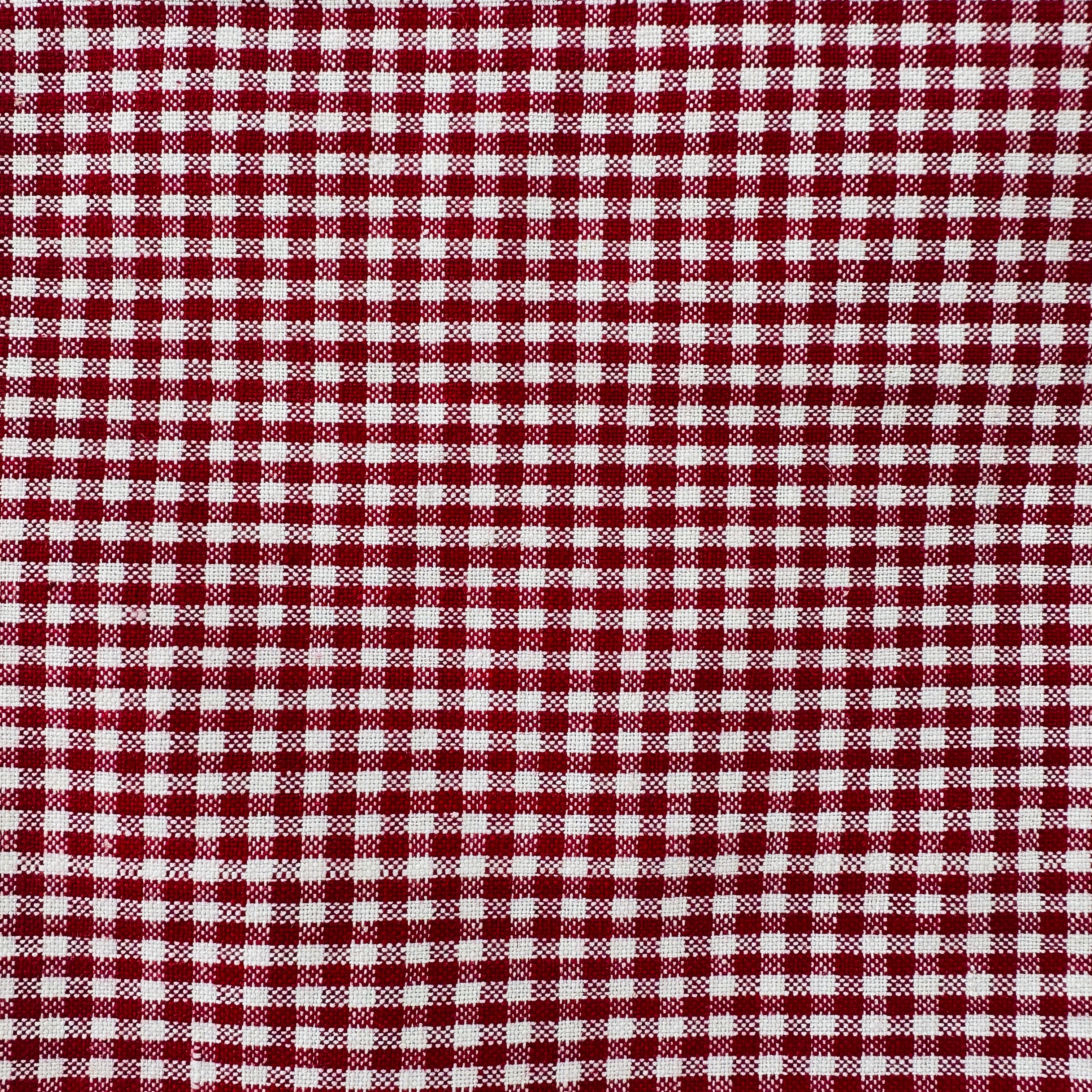 250cms Red Vintage Gingham Fabric