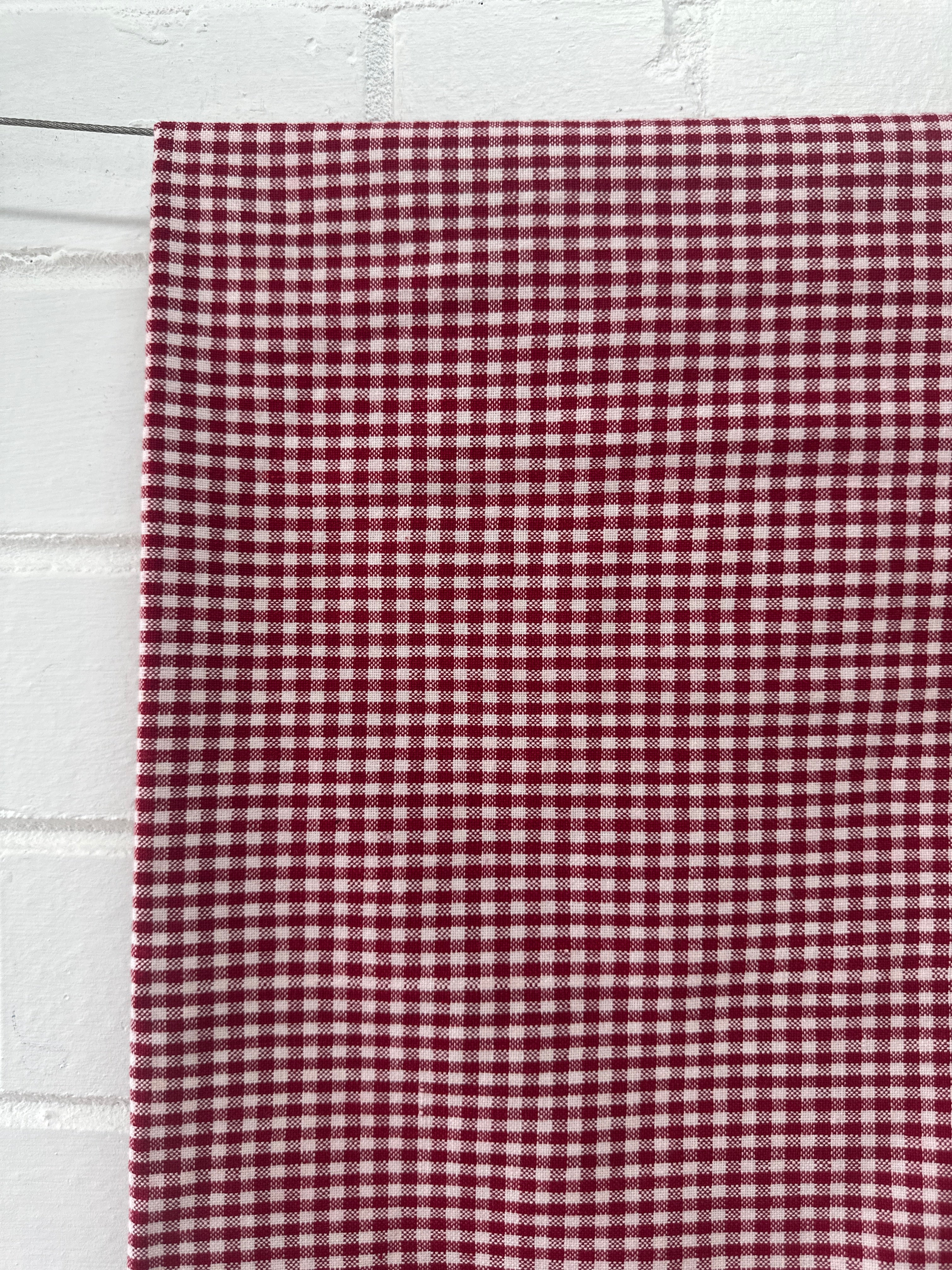 250cms Red Vintage Gingham Fabric