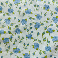 275cms Blue Crisp Vintage Flannelette Fabric ROSES