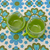 Pair of Vintage Green Cups RETRO