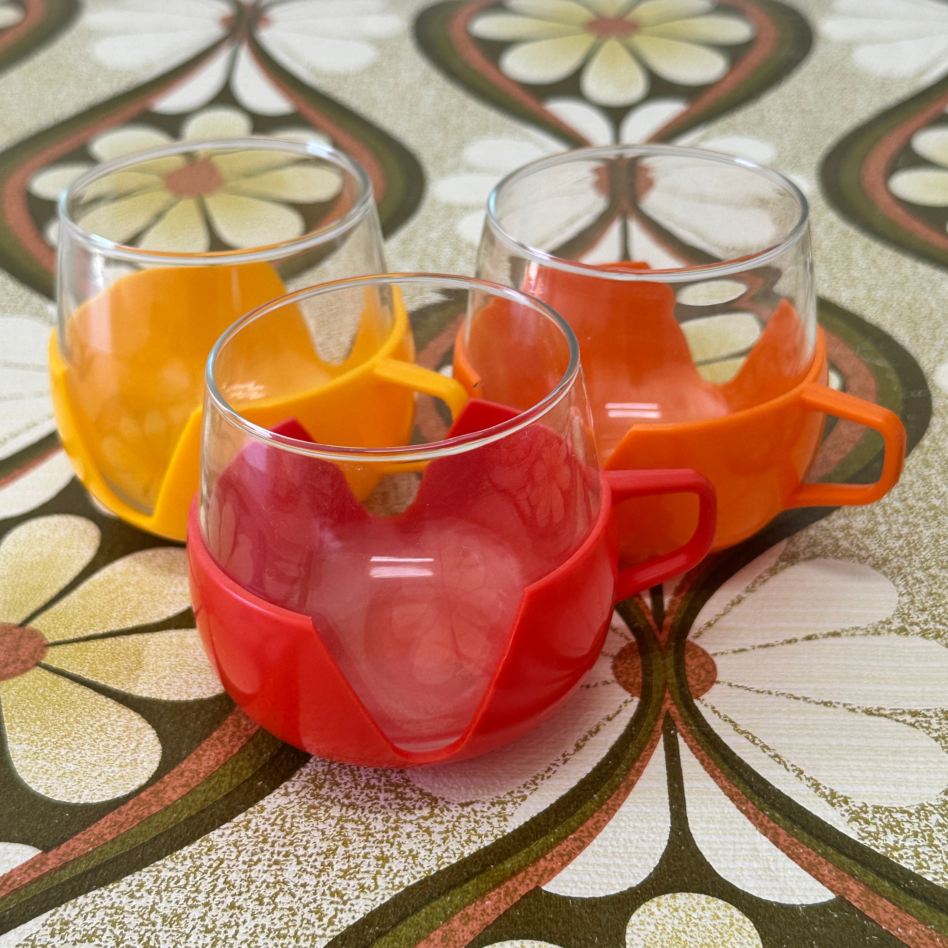 Set of THREE Vintage Mugs CUPS Camping Caravan