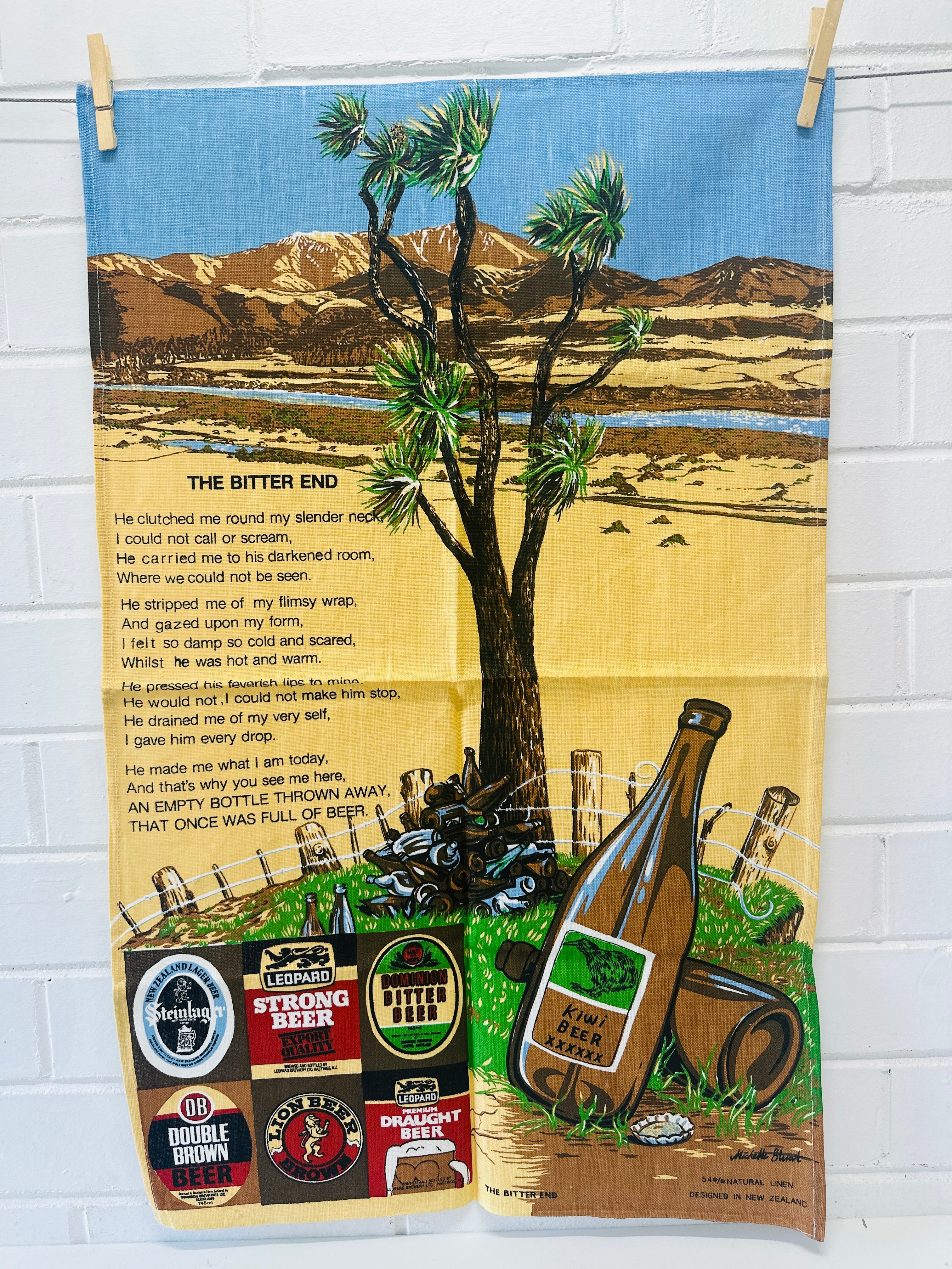 Vintage The Bitter End Tea Towel