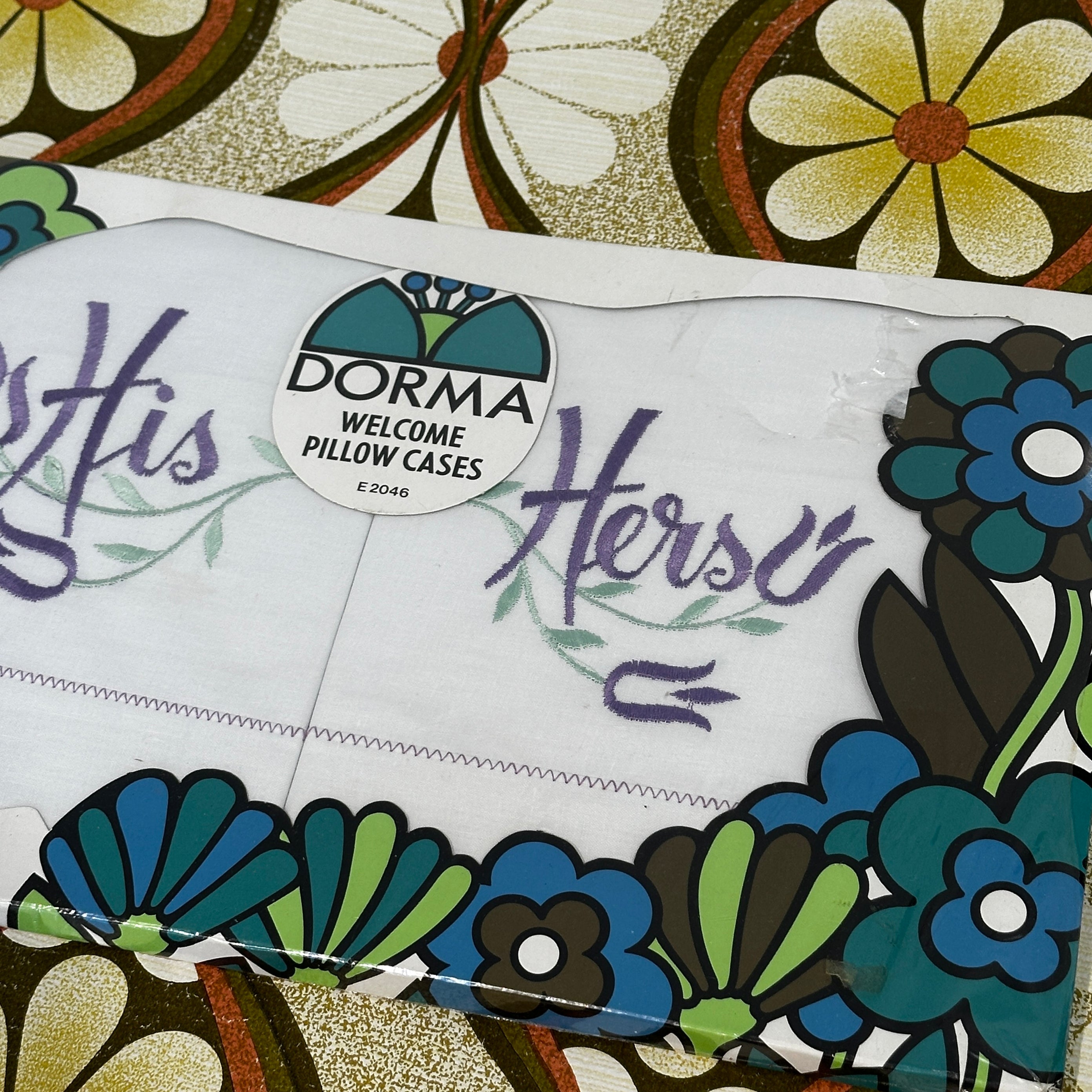 Vintage DORMA His & Hers Pillow Cases