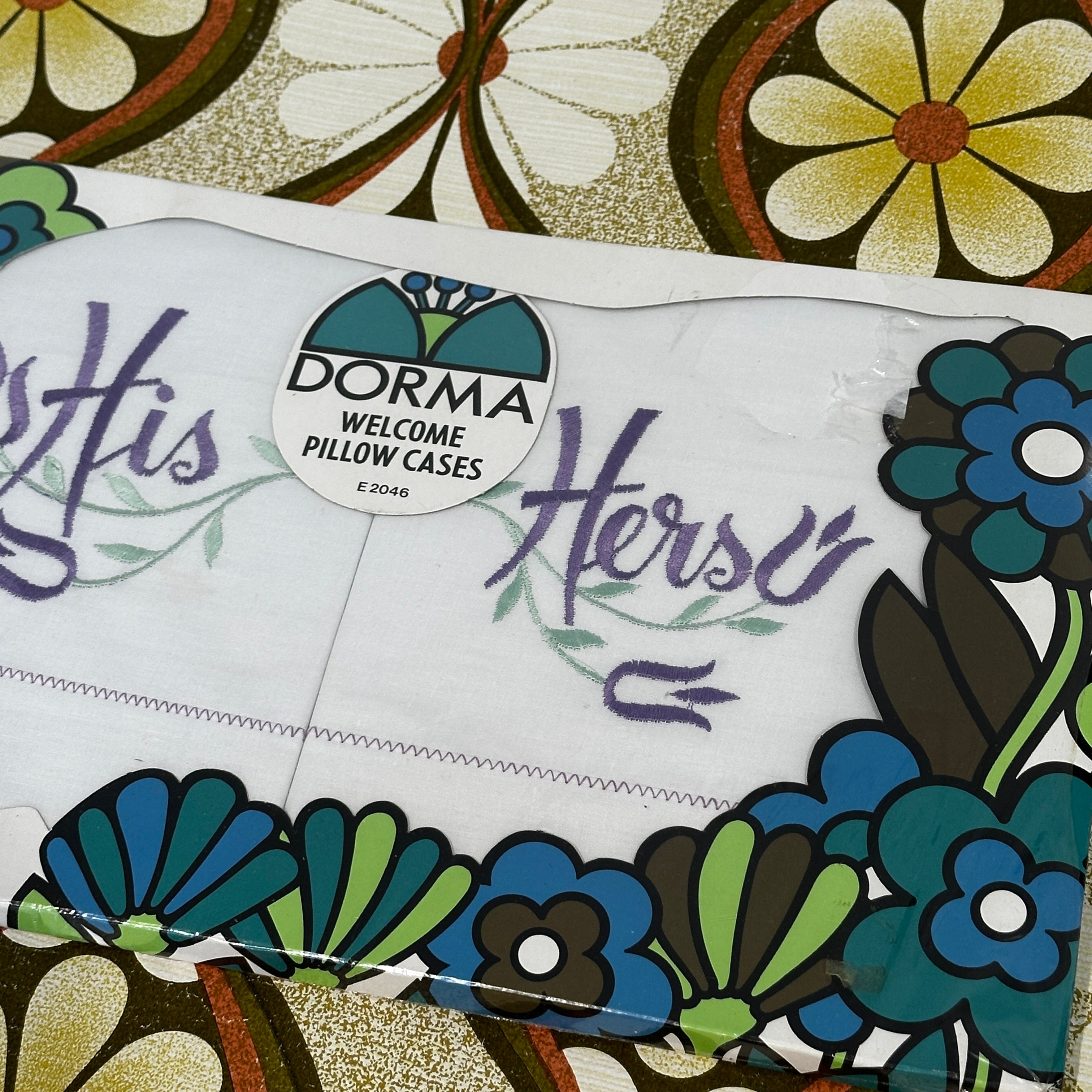 Vintage DORMA His & Hers Pillow Cases