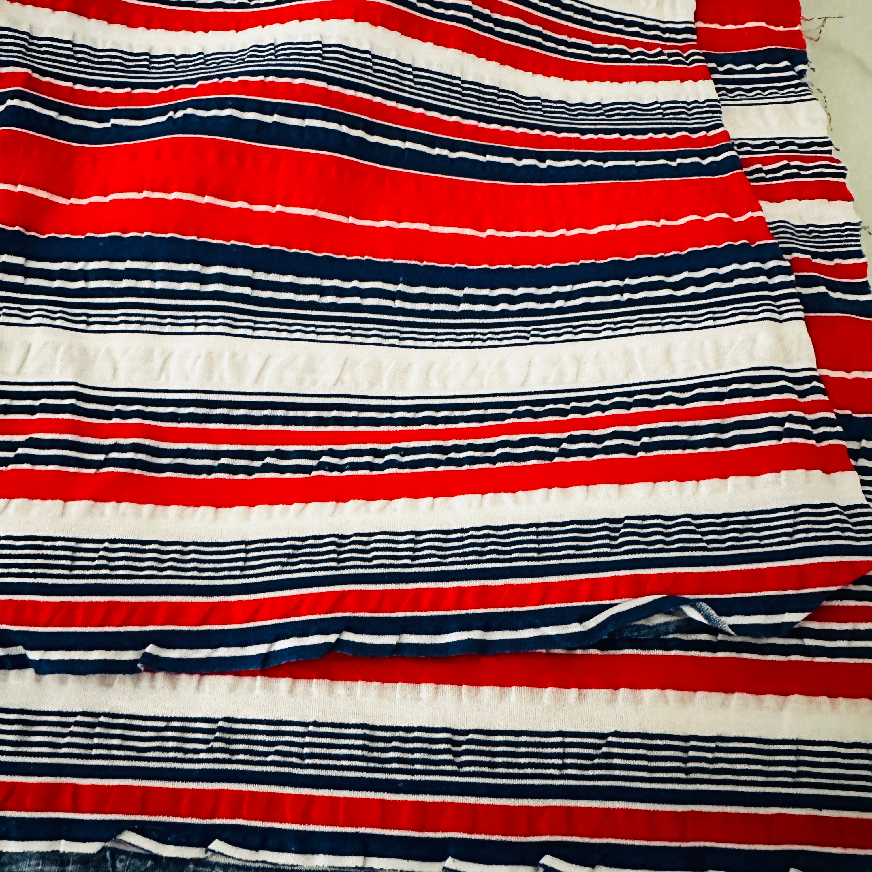 400cms Seersucker Vintage Striped Fabric