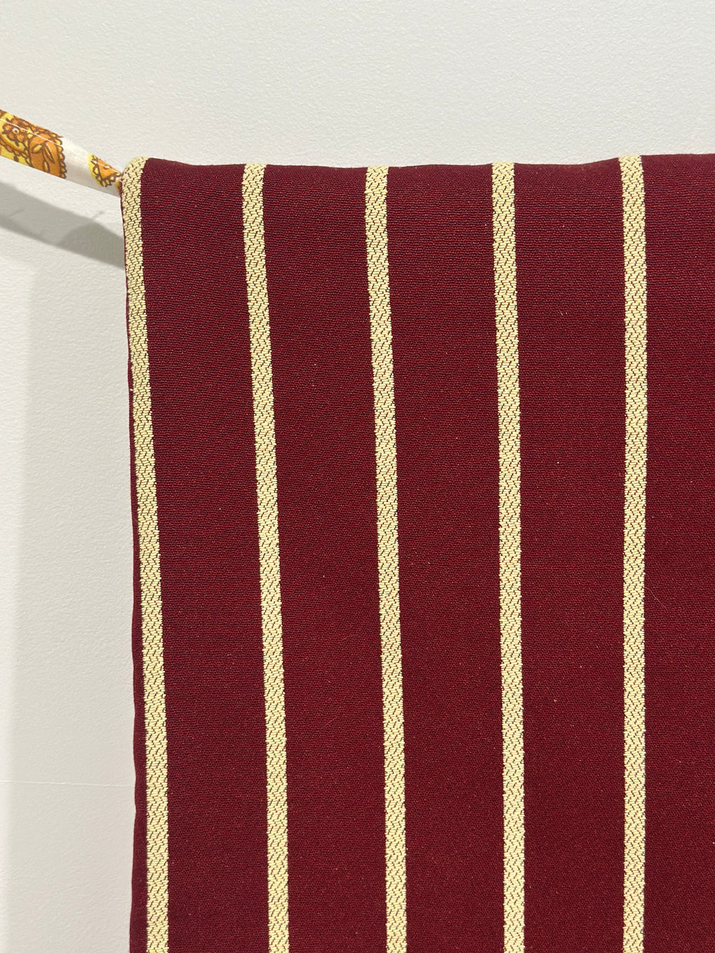 270cm Heavy Weight Maroon & Cream Striped Vintage Upholstery Fabric