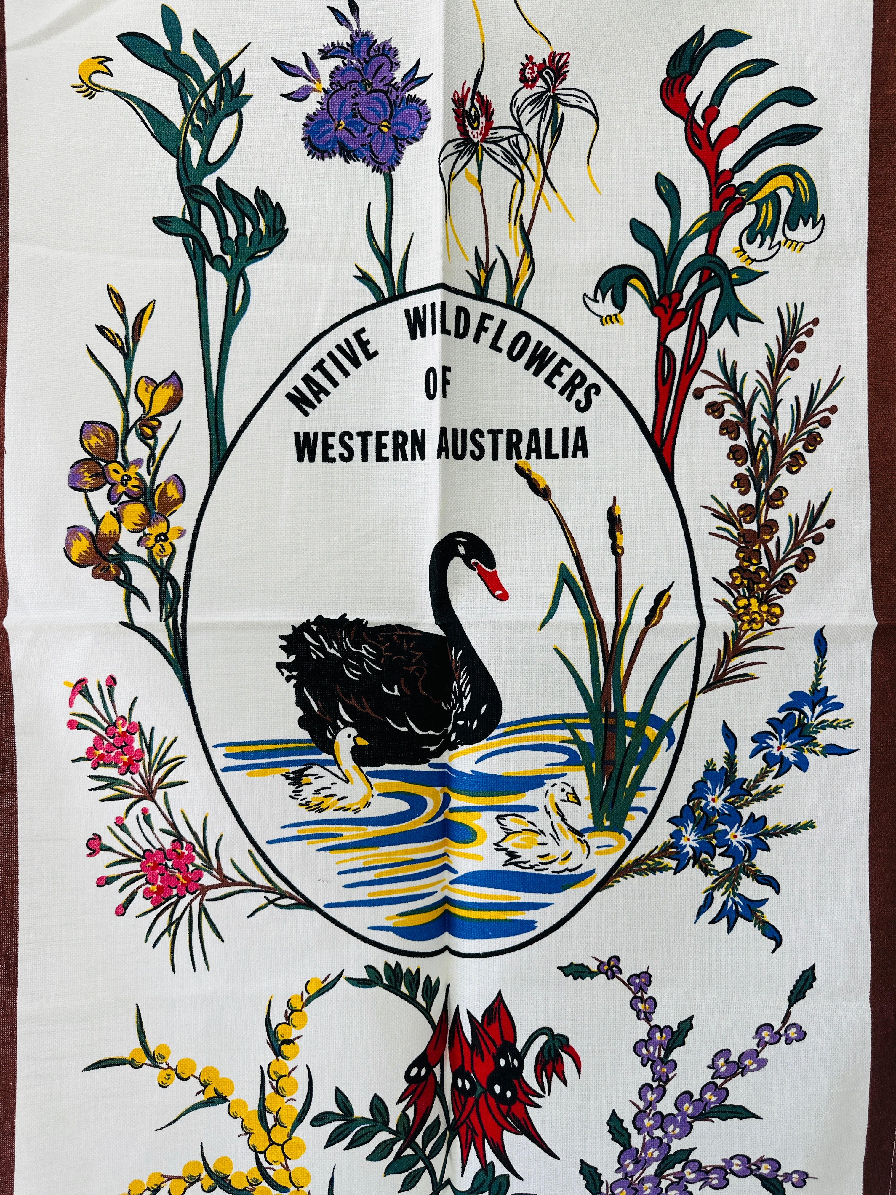 Western Australia Wildflowers Floral Tea Towel UNUSED