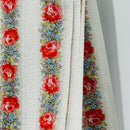 250cms Unused Vintage Sheet Fabric Floral Stripes