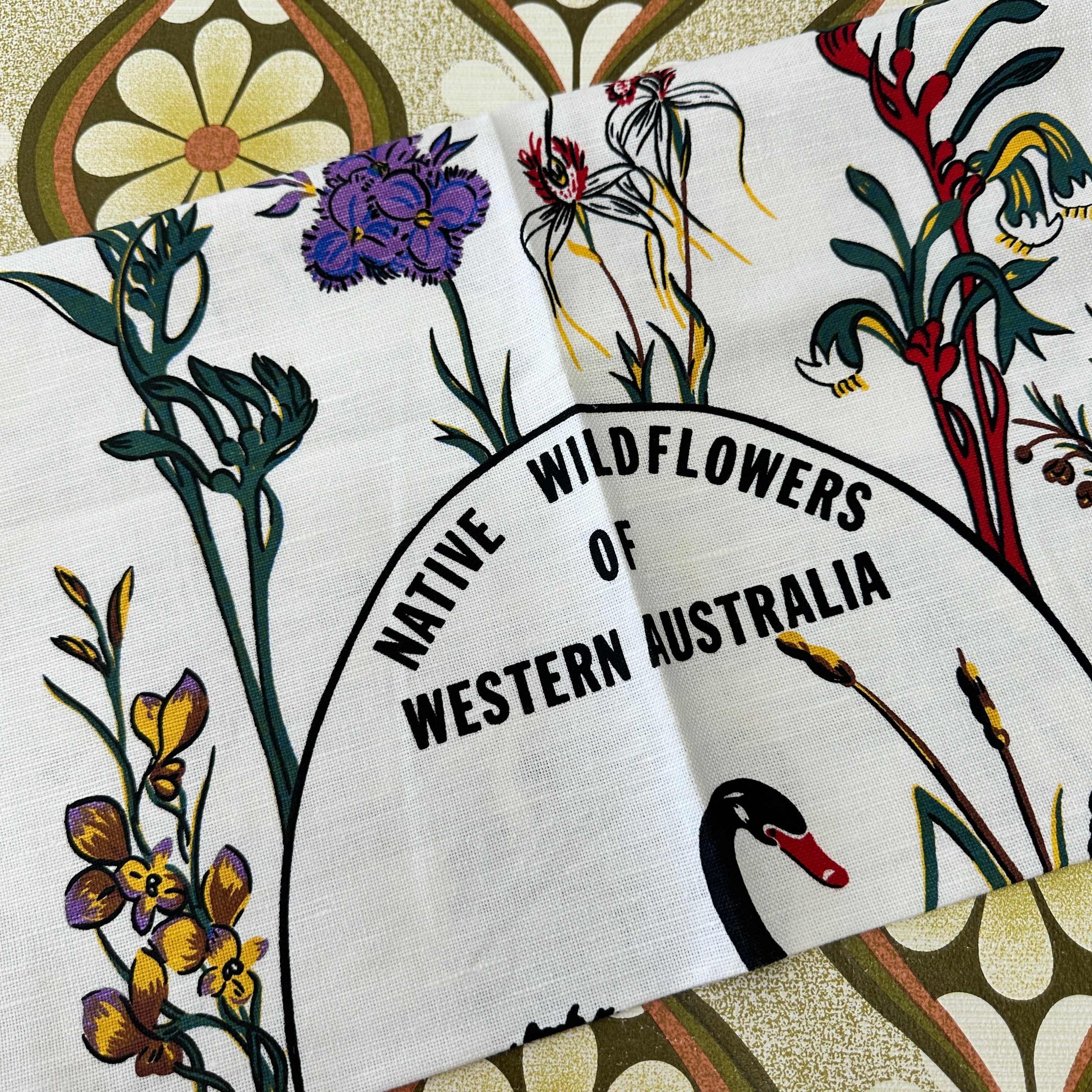 Western Australia Wildflowers Floral Tea Towel UNUSED