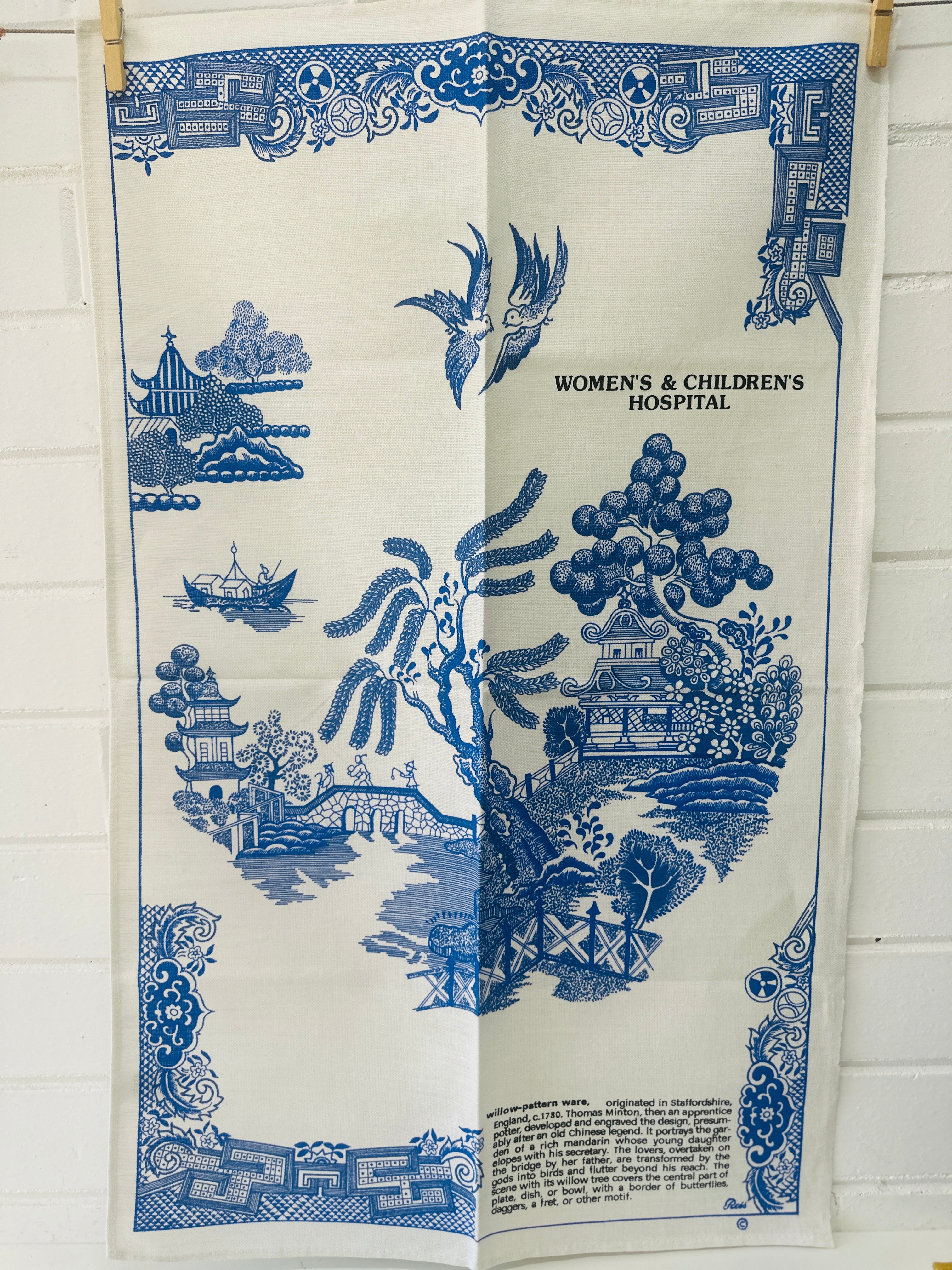 Vintage UNUSED Women's & Children's Hospital Tea Towel