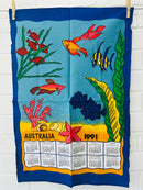 Vintage UNUSED Australia With TAGS Cotton Linen Tea Towel