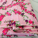 350cms Sweet Vintage Pink Floral Cotton Fabric