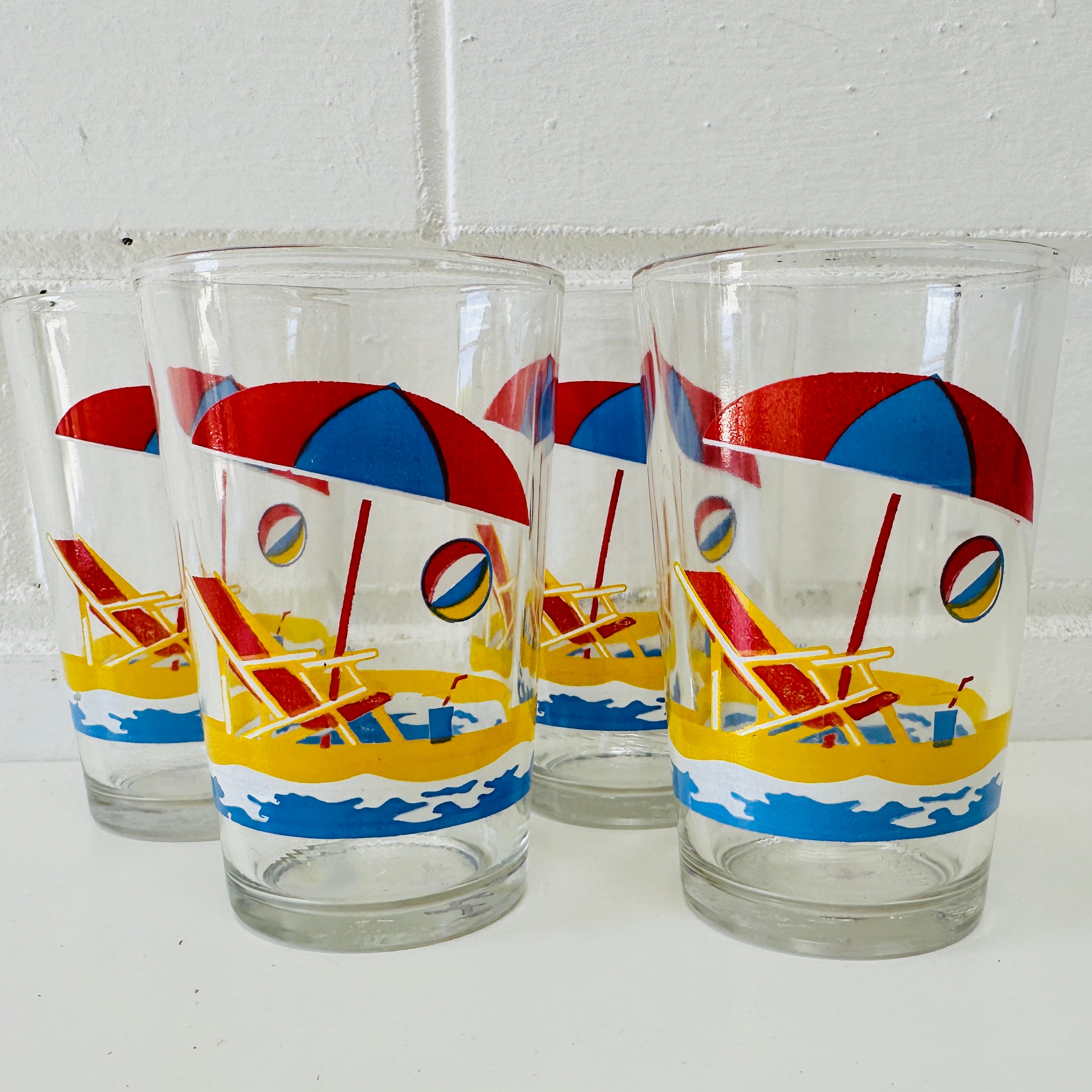 FOUR Vintage Glasses RETRO