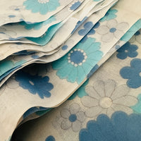 440cm Blue Retro Daisy Vintage Cotton Fabric