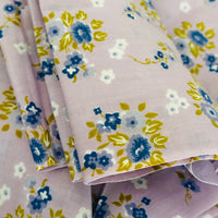 400cm Pretty Purple Vintage Cotton Floral Fabric